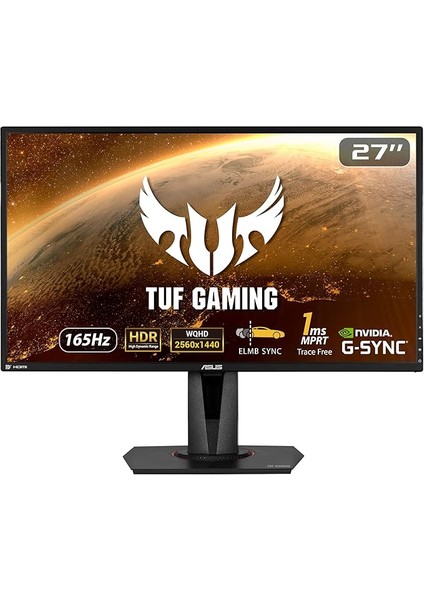 Tuf Gaming VG27AQZ 27 Hdr Gaming 2k IPS Freesync ve G-Sync Uyumlu 2560X1440 1ms (Mprt) 165HZ Dp HDMI mm Vesa 3 Yıl Elmb Sync, Pivot Monitör, Siyah