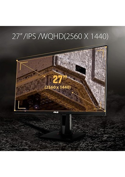 Tuf Gaming VG27AQZ 27 Hdr Gaming 2k IPS Freesync ve G-Sync Uyumlu 2560X1440 1ms (Mprt) 165HZ Dp HDMI mm Vesa 3 Yıl Elmb Sync, Pivot Monitör, Siyah modelleri