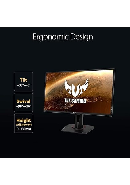 Tuf Gaming VG27AQZ 27 Hdr Gaming 2k IPS Freesync ve G-Sync Uyumlu 2560X1440 1ms (Mprt) 165HZ Dp HDMI mm Vesa 3 Yıl Elmb Sync, Pivot Monitör, Siyah indirimleri