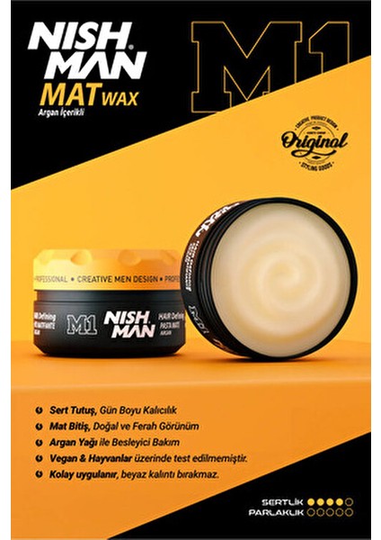 Saç Şekillendirici Mat Pasta Wax Normal Saçlar İçin 100 ml Argan Yağlı modelleri
