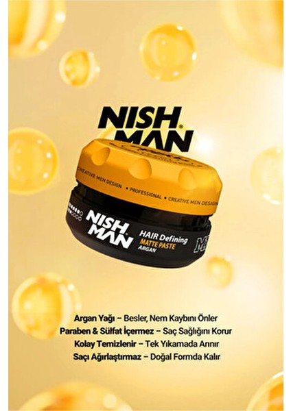 Saç Şekillendirici Mat Pasta Wax Normal Saçlar İçin 100 ml Argan Yağlı indirimleri