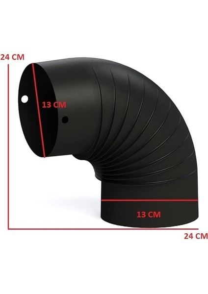 Bbq &amp; Soba Mat Siyah Emaye Soba Borusu A Dirseği-Çap: 13 cm fiyatları