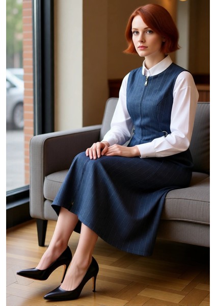 Kadın Tesettür Shift Kalıp Çizgili Kolsuz Maxi Elbise Fermuarlı Rahat Günlük Kombinlerin Anahtarı fiyatları