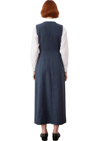 Kadın Tesettür Shift Kalıp Çizgili Kolsuz Maxi Elbise Fermuarlı Rahat Günlük Kombinlerin Anahtarı fırsatları