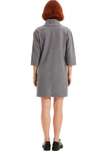 Kadın Casual Örme Selanik Mini Elbise Balıkçı Yaka Düşük Truvakar Kol Kış Şıklığı Için Rahat ve modelleri