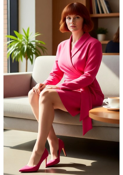 Kadınlar Için Büyük Beden Kruvaze Kapama Mini Elbise Uzun Kollu V Yaka Şık Dokuma Tasarım Kaliteli fiyatları