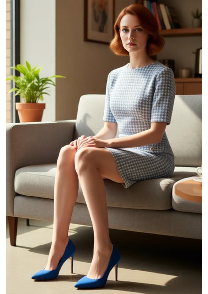 Kadın Shift Kalıp Kısa Kollu Kazayağı Desenli Tüvit Elbise Şık Düğme Detaylı Ilkbahar Sonbahar fiyatları