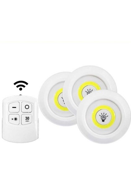 Kablosuz Uzaktan Kumandalı 3 Lü LED Lamba Seti