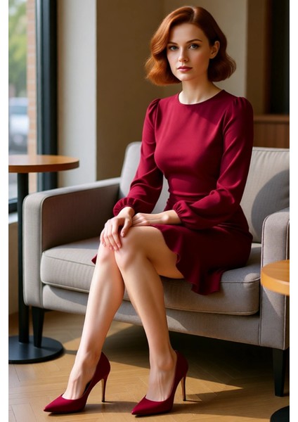 Kadın Balon Kol Bodycon Kısa Elbise Volanlı Dokuma Kış Sezonu Şık Gece Kombinleriniz Için Kaliteli fiyatları