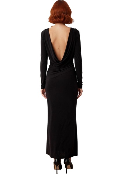 Kışlık Sezon Kadın Elbise Bodycon Kalıp Maxi Boy Uzun Kollu Örme Sandy Kumaş Mezuniyet Balosu modelleri