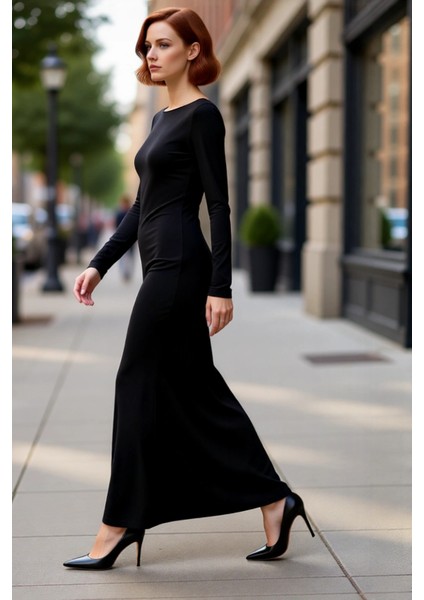 Kışlık Sezon Kadın Elbise Bodycon Kalıp Maxi Boy Uzun Kollu Örme Sandy Kumaş Mezuniyet Balosu fırsatları