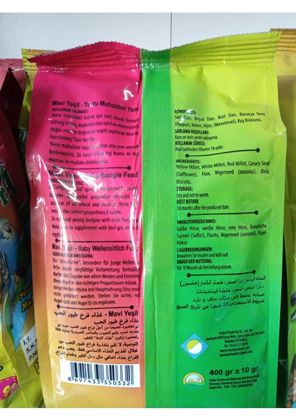 Yavru Muhabbet Kuşu Yemi 400 Gram 2 ADET+150 GRAM EUROGOLD KONUŞTURUCU YEM KATKISI+1 PAKET(3 ADET)POLO BALLI YUMURTALI MUHABBET KUŞU KRAKER fiyatları