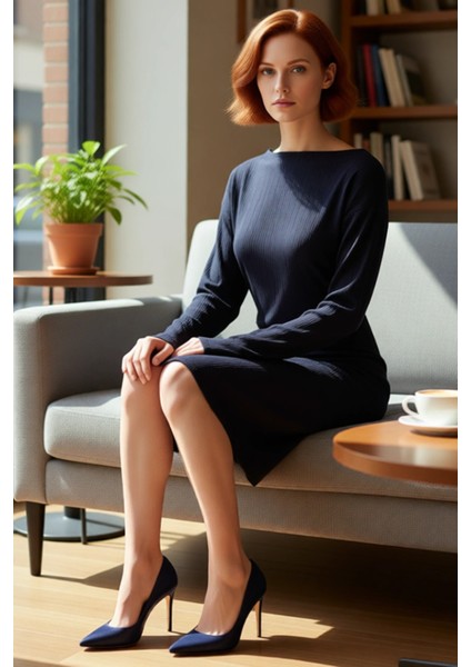 Kadın Bodycon Kaşkorse Düşük Kol Kayık Yaka Mini Elbise Büzgü Detaylı Kışlık Şık Günlük Stile Uygun fiyatları