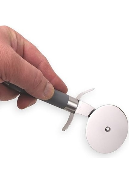 Paslanmaz Çelik Ahşap Saplı Pizza Dilimleyici, Yuvarlak Pizza Kesici Bıçak, Hamur ve Waffle Kesici, Ergonomik Tasarım fırsatları