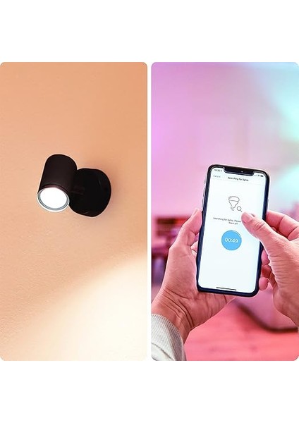 Imageo 1'li Spot Ayarlanabilir Beyaz, Tavan Lambası, Kısılabilir, Sıcak Ila Soğuk Beyaz, Wi-Fi Üzerinden Uygulama/ses ile Akıllı Kontrol, Siyah modelleri