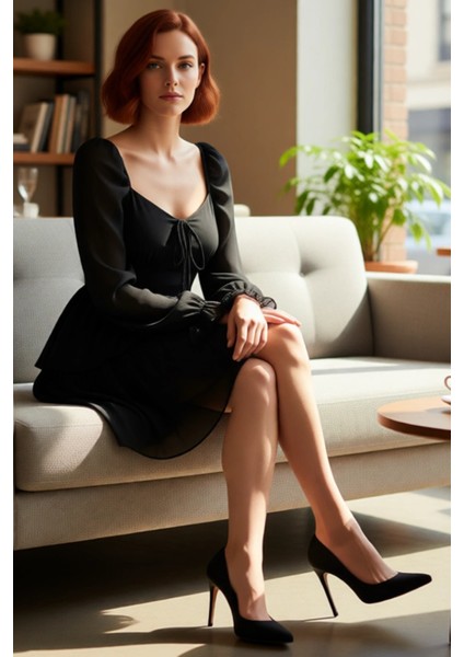 Kadın Çiçek Desenli Kalp Yaka Balon Kol Şifon Mini Elbise Ilkbahar Yaz Şıklığı Için Ideal. fiyatları