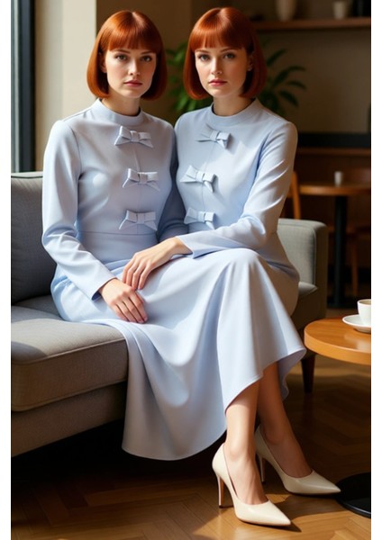 Kadın Maxi Boy Dokuma Düz Desen Kurdele Detaylı Skater Siluet Standart Kol Şık Elbise Kaliteli fiyatları