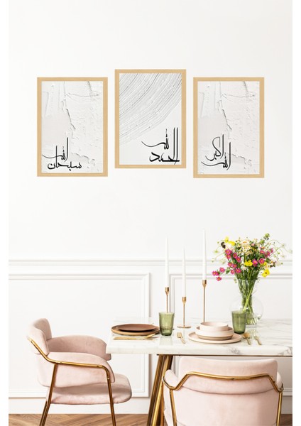 🌙 Modern Çerçeve Görünümlü Tasarım Minimal 3'lü Tablo Seti 🌟 CRVS1206 13 x 17 fırsatları