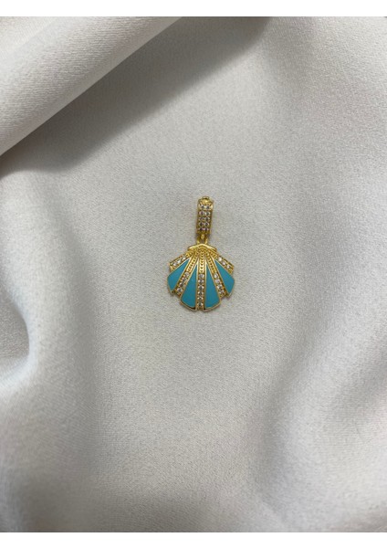 Çelik Gold Renk Suya Dayanıklı Zirkon Taşlı Kolye Ucu Ajda Charm