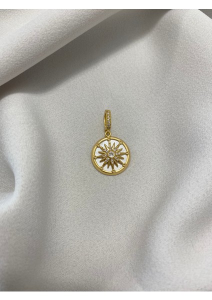 Çelik Gold Renk Suya Dayanıklı Zirkon Taşlı Kolye Ucu Ajda Charm fiyatları