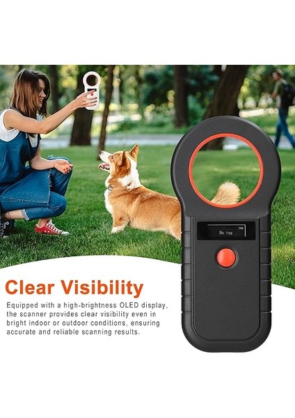 Pet Mikroçip Okuyucu Tarayıcı Wirel El Tipi Çip Tarayıcı Hayvan Etiketleri Tarayıcı O Ekran Desteği Emıd FDX-B(ISO11784/85) Evcil Hayvan Hayvan Yönetimi Için 128 Veri Depolama Beyaz fırsatları