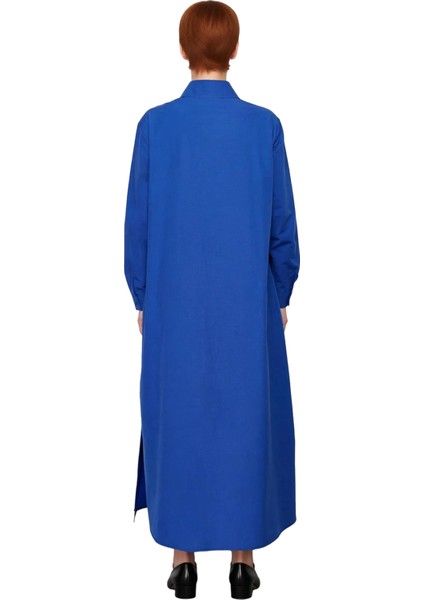 Kadın Ramadan Koleksiyonu Düz Gömlek Yaka Uzun Kol Maxi Dokuma Elbise Rahat Şıklık Sunar Kaliteli fiyatları