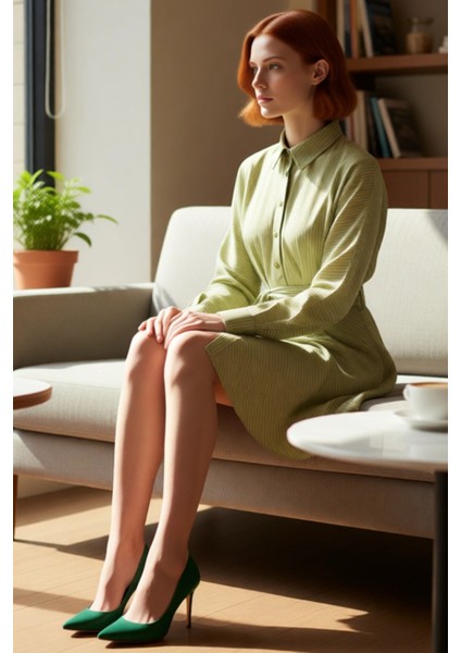 Kadın Modern Kuşaklı Gömlek Yaka Mini Elbise Yarasa Kol Rahat Kesim Ilkbahar Yaz Şıklığı Kaliteli fırsatları