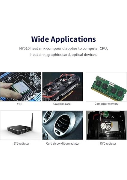 Termal Bileşik Yapıştır Isı Emici Yapıştır Tüm Soğutucular Için Termal Bileşik Cpu Silikon Alçı HY510,TERMAL Bileşik Macun modelleri