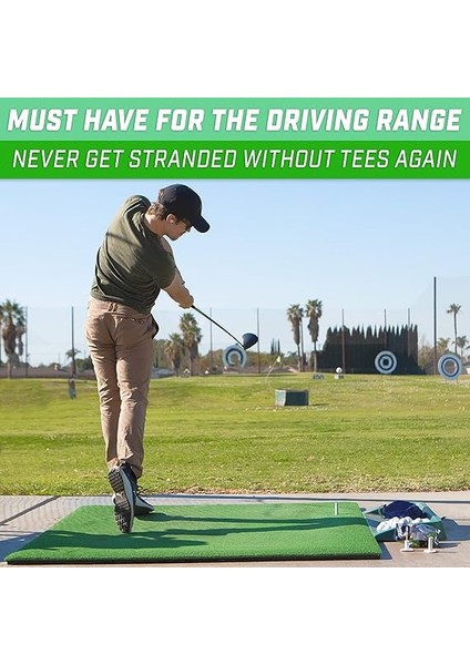 Kauçuk Golf Tişörtleri 9'lu Paket - 3 x 1,5 Inç, 2,25 Inç ve 3,5 Inç Tees - Suni Çim Golf Paspasları ile Evrensel indirimleri