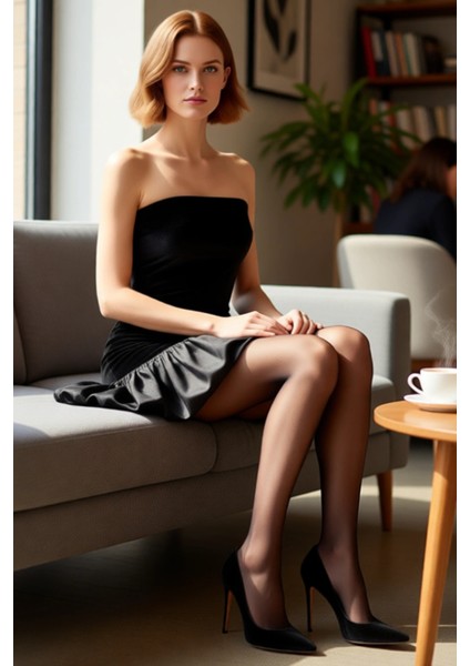 Kadın Düz Desen Kolsuz Straplez Kadife Mini Elbise Partilerde Göz Kamaştıran Bir Stil Sunar