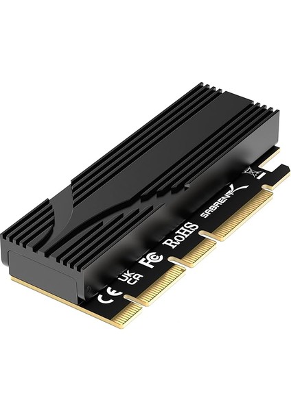 M.2 Nvme Pcıe X16 Adaptörü, Gen5 Ssds Pcıe 5.0 Için, Alüminyum Soğutuculu Aletsiz Ek Kart (Ec-Tfpe)