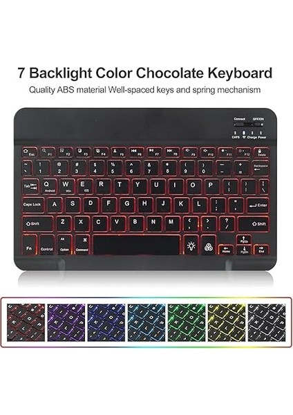 Klavye Kılıfı iPad Air 13 Inç (M3 2025/M2 2024), 7 Renkli Aydınlatma Manyetik Çıkarılabilir Bluetooth Almanca Qwertz Klavye, Akıllı Ince Kılıf, Kalem Tutucu ve Fare Ile, Siyah indirimleri