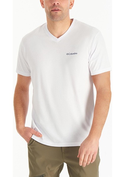 Cs0288 Csc M Basic Sm Logo Brushed V Neck Ss Tee Erkek T-Shirt