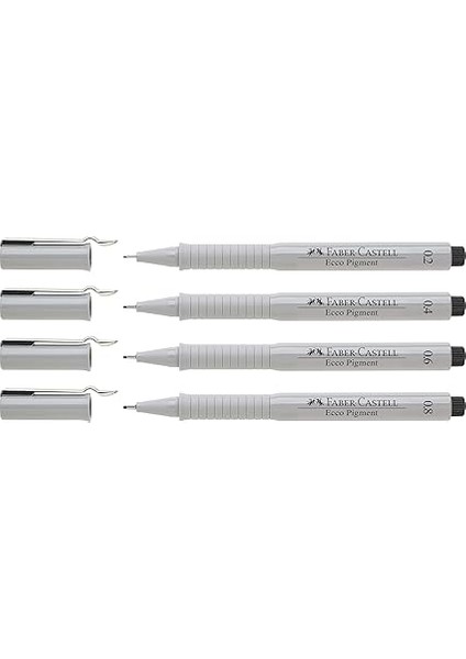 Pigment Çizim Kalemi Seti, 4’lü Siyah, 0.2/0.4/0.6/0.8 mm Uç, Su ve Işık Geçirmez Mürekkep, Cetvel ve Şablon Uyumlu fiyatları