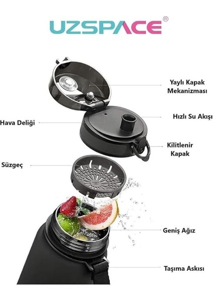 Uzspace Snatch Tritan Su Matarası - 500ML (Nuga Kahverengi) indirimleri