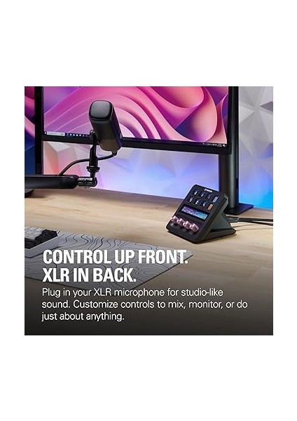 Stream Deck + Xlr – Ses Mikseri ve Denetleyici, Arka Xlr'den Usb'ye Mikrofon Arayüzü, Podcasting, Yayın, Içerik Oluşturucular, Kadranlar ve indirimleri