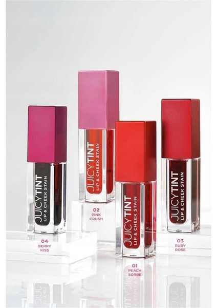 Rose Juicy Tint Lip &amp; Cheek Stain - 04 Berry Kiss - Likit Ruj &amp; Allık modelleri