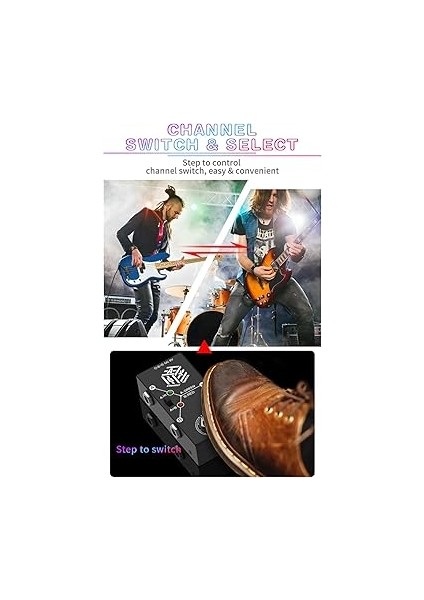 Gitar Pedalları Aby Kutusu Hat Seçici Ab Anahtarı Mini Gitar Efekt Pedalı Çift Yönlü Iletim Metal Muhafaza Kaymaz Destek A/b Veya A ve B Modları modelleri