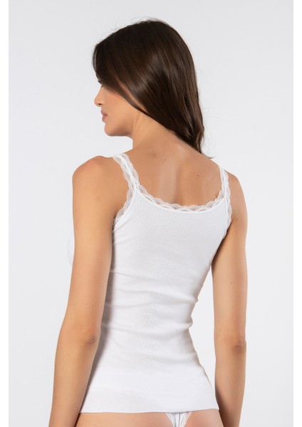 Türen Kadın Likralı Dantelli Ip Askılı Kaşkorse 926/BEYAZ fırsatları