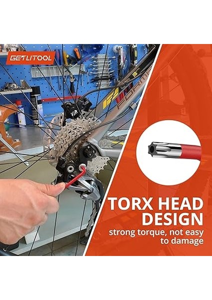 Uzun Alyan Anahtar Seti, 18 Adet Cr-V Metrik Alyan Anahtarı Seti, T Saplı, Top Uçlu Altıgen Anahtar ve Torx Anahtar Seti, Boyut Işaretli ve Bisiklet Tamiri Için Saklama Braketi, Ev Kendin indirimleri