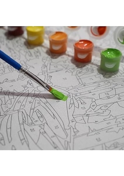 Hobi Sanat Sayılarla Boyama Tuval Seti Fırça Boya Dahil (Çıtalı) 40X50 cm Renkli Model modelleri