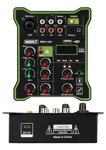 MDX-100 Stüdyo Kayıt Için Ses Kartlı Mixer +48V Phantom Power ile Stüdyo Mikser modelleri