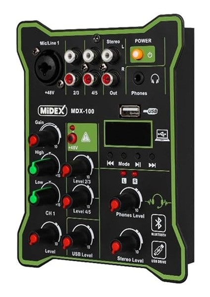 MDX-100 Stüdyo Kayıt Için Ses Kartlı Mixer +48V Phantom Power ile Stüdyo Mikser fırsatları