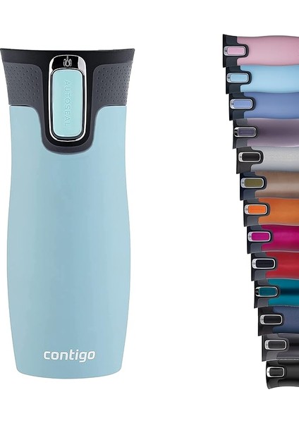 Westloop Autoseal Termos Bardak 470 ml Açık Mavi