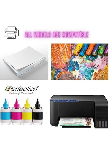 Epson Uyumlu L365 L382 L386 Tanklı Yazıcı Mürekkep Dolum Seti 800 ml modelleri