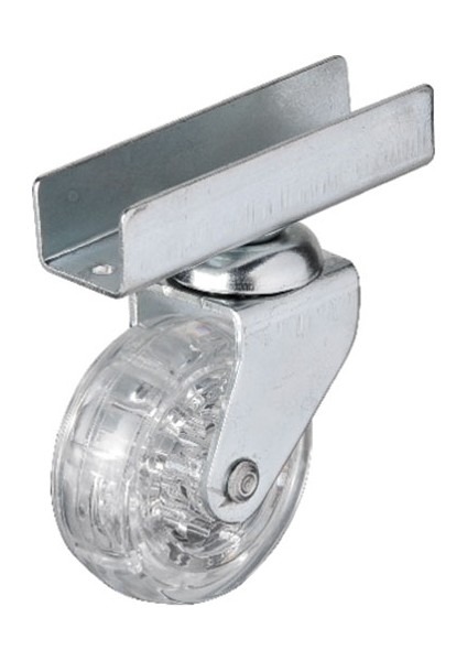 Hts 327 - 50X20 mm Şeffaf Makaralı Uzun U Tablalı Teker 4 Adet