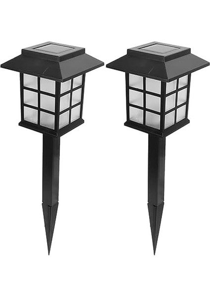 Karanlık Sensörlü Solar Çim Armatürü Güneş Enerjili Bahçe Zemin Aydınlatma Lambası 2 Adet