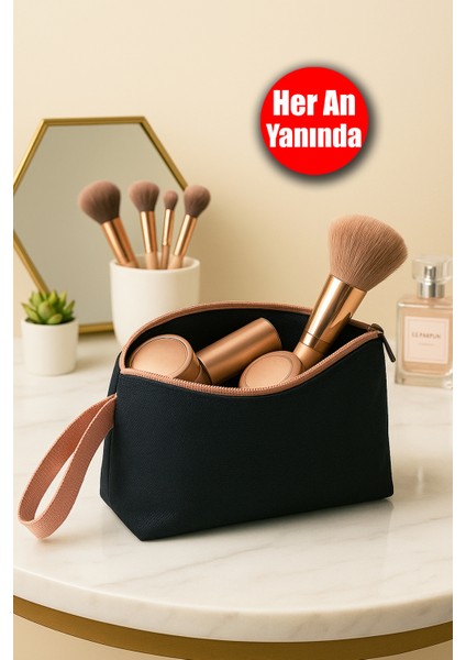 Bilek Askılı Günlük Makyaj Çantası Su Geçirmez Mini Seyahat Küçük Kozmetik El Portföy Çantası