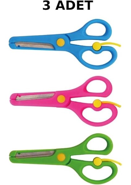 3 Adet Çocuk Makası Küt Uçlu Yaylı Plastik Korumalı Okul Öğrenci Makası, Nistabolje fiyatları