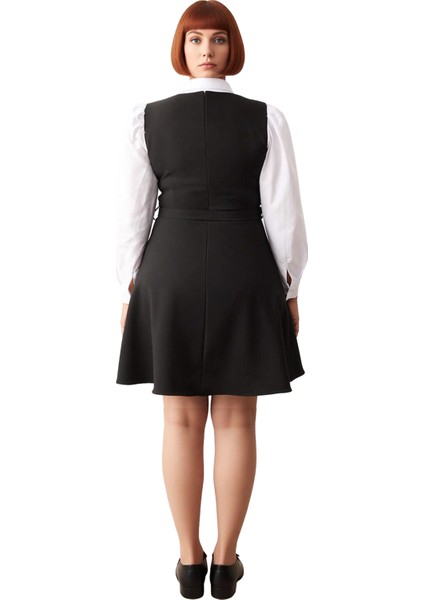 Kadın Skater Belden Açılan Dokuma Kemerli Mini Elbise Gömlek Yaka Detayıyla Tamamlandı Kaliteli modelleri